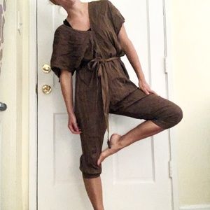 Anthropologie brown rompers xsmall Tina Jo